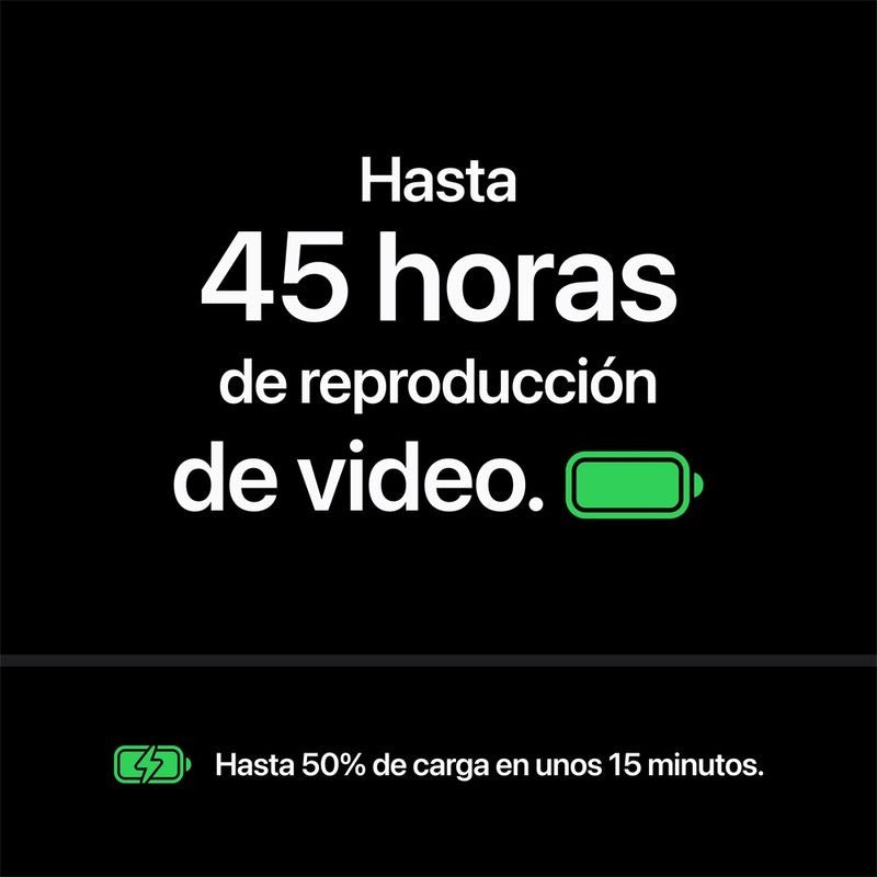 Hasta 45 horas de reproduccion de video